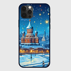 Чехол для iPhone 12 Pro Новогодняя Москва, цвет: 3D-черный