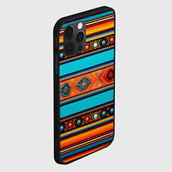 Чехол для iPhone 12 Pro Этнический принт в горизонтальную полоску, цвет: 3D-черный — фото 2