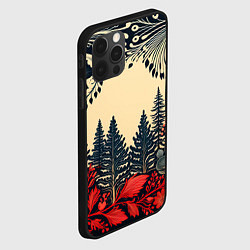 Чехол для iPhone 12 Pro Новогодний лес, цвет: 3D-черный — фото 2