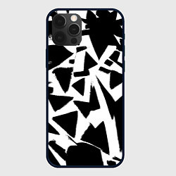 Чехол для iPhone 12 Pro Абстрактная чёрно-белая композиция, цвет: 3D-черный
