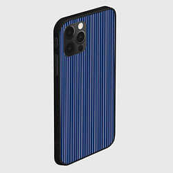 Чехол для iPhone 12 Pro Строгий синий в полоску, цвет: 3D-черный — фото 2