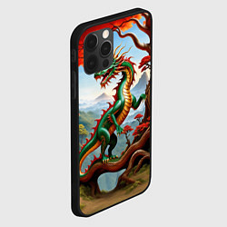 Чехол для iPhone 12 Pro Зеленый деревянный дракон, цвет: 3D-черный — фото 2