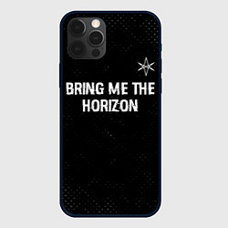 Чехол для iPhone 12 Pro Bring Me the Horizon glitch на темном фоне посеред, цвет: 3D-черный