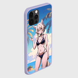 Чехол для iPhone 12 Pro Дзета в купальнике, цвет: 3D-светло-сиреневый — фото 2