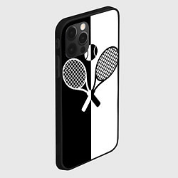 Чехол для iPhone 12 Pro Теннис - чёрно белое, цвет: 3D-черный — фото 2