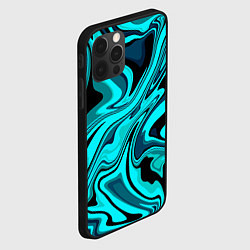 Чехол для iPhone 12 Pro Абстракция плазма бирюзовый, цвет: 3D-черный — фото 2