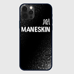 Чехол для iPhone 12 Pro Maneskin glitch на темном фоне посередине, цвет: 3D-черный