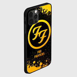 Чехол для iPhone 12 Pro Foo Fighters - gold gradient, цвет: 3D-черный — фото 2