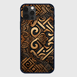 Чехол для iPhone 12 Pro Асимметричный узор в викингском стиле, цвет: 3D-черный