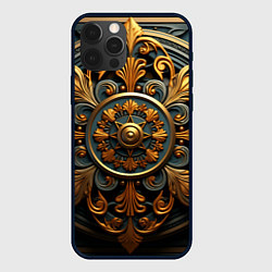 Чехол для iPhone 12 Pro Круглый орнамент в викингском стиле, цвет: 3D-черный