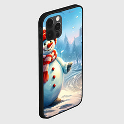 Чехол для iPhone 12 Pro Снеговик новогодний, цвет: 3D-черный — фото 2