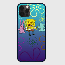 Чехол для iPhone 12 Pro Spongebob workout, цвет: 3D-черный