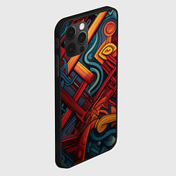 Чехол для iPhone 12 Pro Абстрактный узор в этническом стиле, цвет: 3D-черный — фото 2