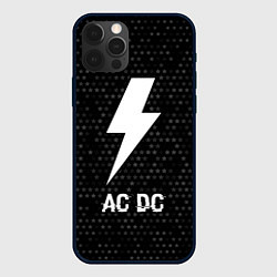 Чехол для iPhone 12 Pro AC DC glitch на темном фоне, цвет: 3D-черный