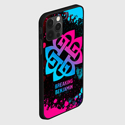 Чехол для iPhone 12 Pro Breaking Benjamin - neon gradient, цвет: 3D-черный — фото 2