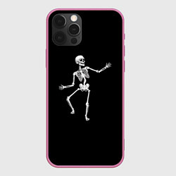 Чехол для iPhone 12 Pro Скелет disco, цвет: 3D-малиновый