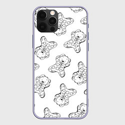 Чехол для iPhone 12 Pro Сончас у медвежат - раскраска, цвет: 3D-светло-сиреневый