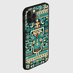 Чехол для iPhone 12 Pro Абстрактный паттерн в ацтекском стиле, цвет: 3D-черный — фото 2