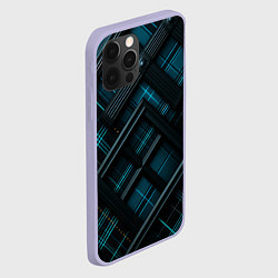 Чехол для iPhone 12 Pro Тёмно-синяя диагональная клетка в шотландском стил, цвет: 3D-светло-сиреневый — фото 2