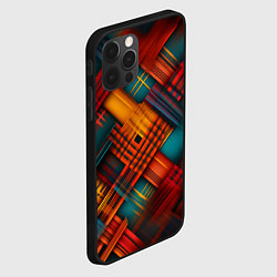 Чехол для iPhone 12 Pro Разноцветная клетка в шотландском стиле, цвет: 3D-черный — фото 2