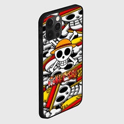 Чехол для iPhone 12 Pro One Piece logo pattern pirat, цвет: 3D-черный — фото 2