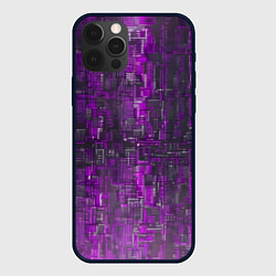 Чехол для iPhone 12 Pro Фиолетовый металл модерн, цвет: 3D-черный