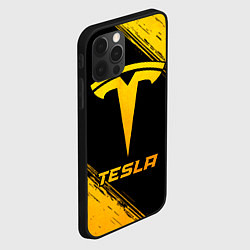 Чехол для iPhone 12 Pro Tesla - gold gradient, цвет: 3D-черный — фото 2