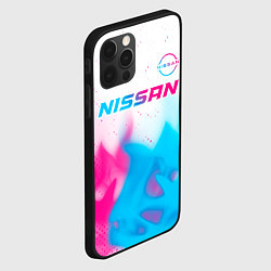 Чехол для iPhone 12 Pro Nissan neon gradient style посередине, цвет: 3D-черный — фото 2
