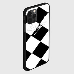 Чехол для iPhone 12 Pro Алиса шахматная клетка, цвет: 3D-черный — фото 2
