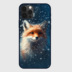 Чехол для iPhone 12 Pro Fox in the snow, цвет: 3D-черный