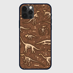 Чехол для iPhone 12 Pro Dinosaurs bones, цвет: 3D-черный