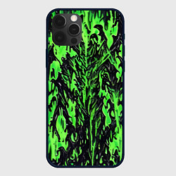 Чехол для iPhone 12 Pro Демонический доспех зелёный, цвет: 3D-черный