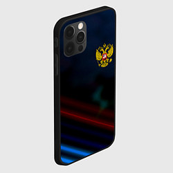 Чехол для iPhone 12 Pro Спортивная россия герб, цвет: 3D-черный — фото 2