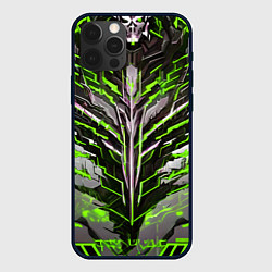 Чехол для iPhone 12 Pro Киберпанк доспех зелёный, цвет: 3D-черный