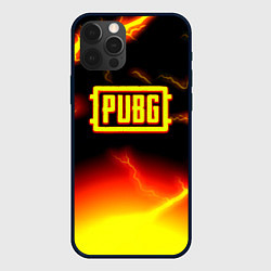 Чехол для iPhone 12 Pro PUBG огненный шторм из молний, цвет: 3D-черный