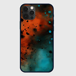 Чехол для iPhone 12 Pro Акварельные брызги в оранжевом, цвет: 3D-черный
