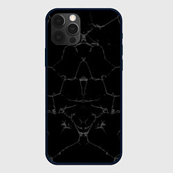 Чехол для iPhone 12 Pro Чёрные трещины, цвет: 3D-черный