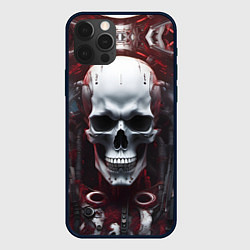 Чехол для iPhone 12 Pro Киберпанк череп с дреддами, цвет: 3D-черный