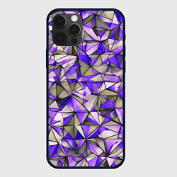 Чехол для iPhone 12 Pro Маленькие фиолетовые треугольники, цвет: 3D-черный