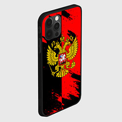 Чехол для iPhone 12 Pro Герб РФ краски геометрия, цвет: 3D-черный — фото 2