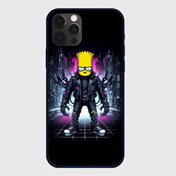 Чехол для iPhone 12 Pro Cool Bart Simpson - cyberpunk - ai art, цвет: 3D-черный