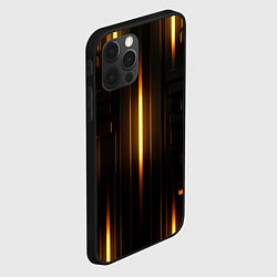 Чехол для iPhone 12 Pro Неоновый узор черное золото стене, цвет: 3D-черный — фото 2