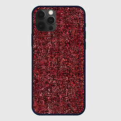 Чехол для iPhone 12 Pro Чёрные и красные мазки, цвет: 3D-черный