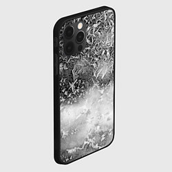 Чехол для iPhone 12 Pro Серый лёд и снежинки, цвет: 3D-черный — фото 2