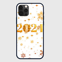 Чехол для iPhone 12 Pro Новый 2024 год - золотой, цвет: 3D-черный