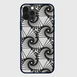 Чехол для iPhone 12 Pro Треугольник и линии, цвет: 3D-черный