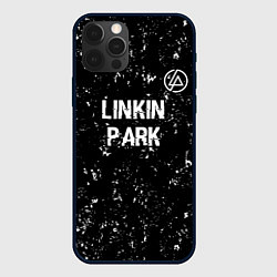 Чехол iPhone 12 Pro Linkin Park glitch на темном фоне посередине