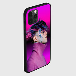 Чехол для iPhone 12 Pro Lil Peep фиолетовый лук, цвет: 3D-черный — фото 2