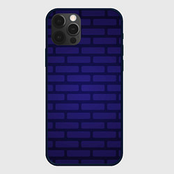 Чехол для iPhone 12 Pro Фиолетовая кирпичная стена, цвет: 3D-черный