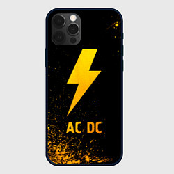 Чехол для iPhone 12 Pro AC DC - gold gradient, цвет: 3D-черный